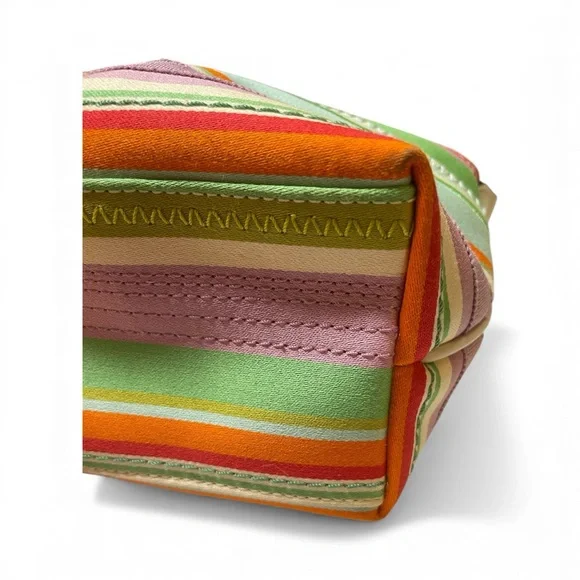 Coach Hampton Y2K Multicolor Striped Mini Bag -with Strawberry Shortcake Charm 🍓 - Picture 11 of 14